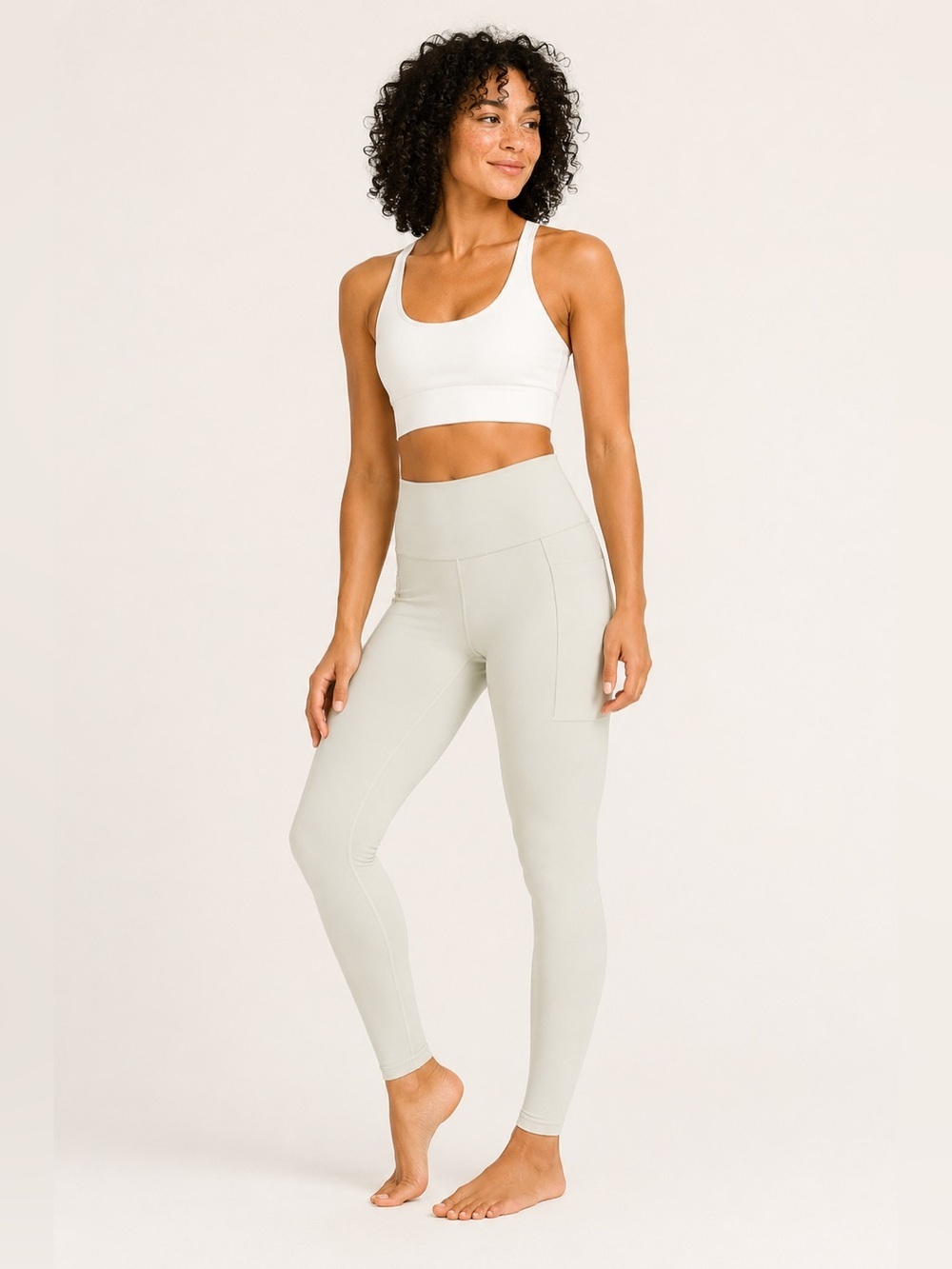 Athleta Salutation Stash Pocket II 7/8 Tight Sage Green Leggings Size Small